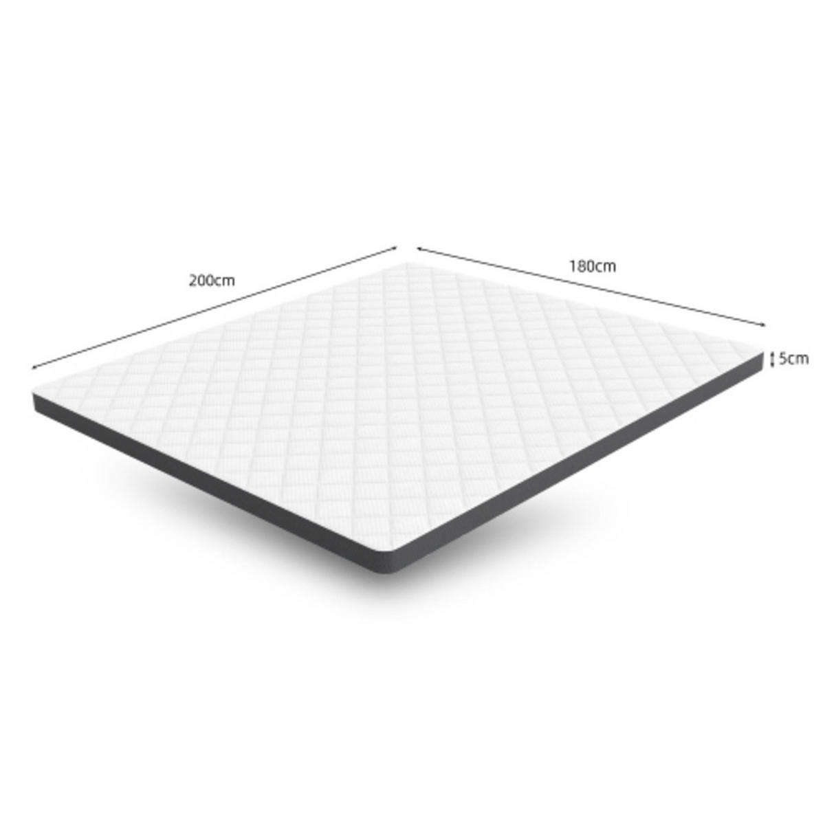SCHAUMTOPPER 180×200 cm mit beidseitigem 7-Zonen-Schnitt, modern für Schlafzimmer weiß-grau - Weiß, Kunststoff - Luhomfu