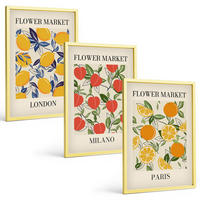 BILDER SET 3er Set - 40x60 cm Goldrahmen - Blumenplakate in Städten - Goldfarben, Kunststoff (40/60cm) - TULUP