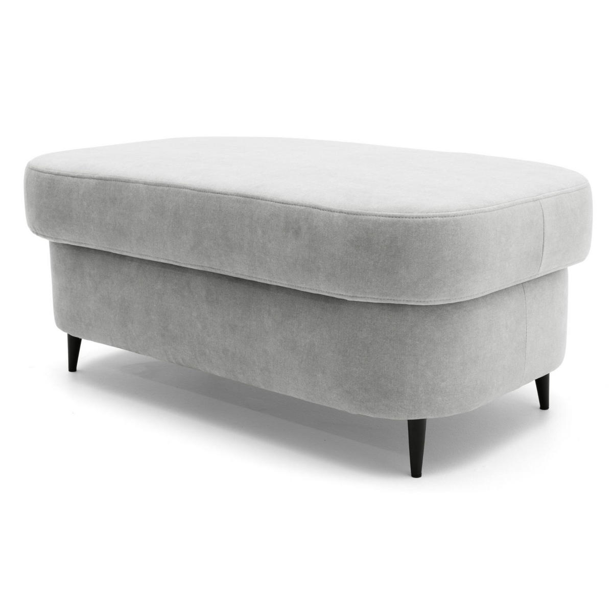 POUF PRIAM 104 x 60 cm Velours Grau - Schwarz/Grau, Holz/Textil (104/43/60cm) - Muffo