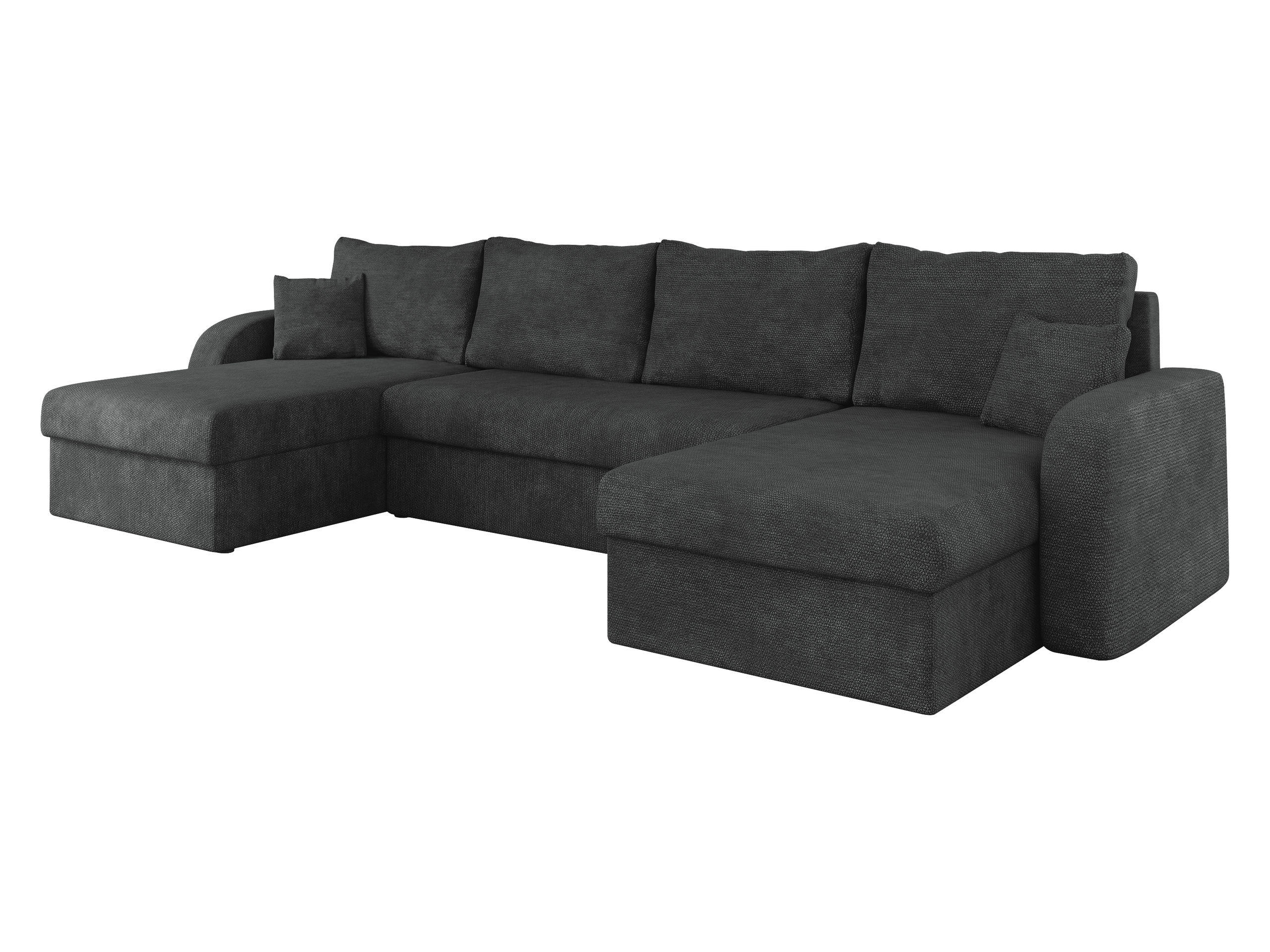 ECKSOFA Kris U Lux - Schwarz/Graphitfarben, Holz/Kunststoff (304/140cm) - MIRJAN24