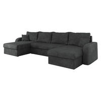 ECKSOFA Kris U Lux - Schwarz/Graphitfarben, Holz/Kunststoff (304/140cm) - MIRJAN24