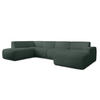 WOHNLANDSCHAFT Didim Grün 378/220/78 cm – großes Sofa stilvoll & bequem L - Schwarz/Grün, Kunststoff/Textil (220/78/378cm) - AX Living