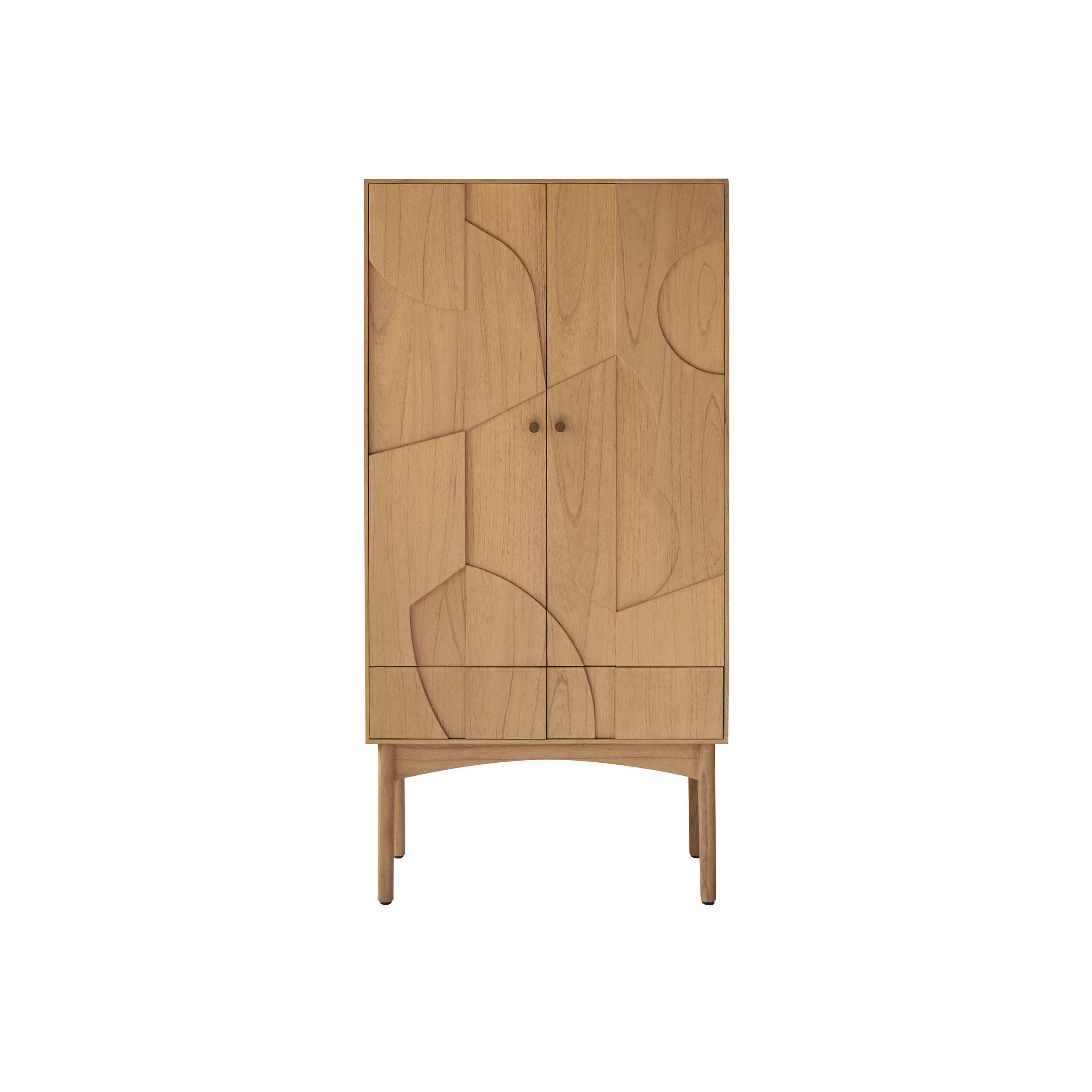 SCHRANK Otho Natur aus Helles Mindiholz - Naturfarben, Holz (90/180/45cm) - Tikamoon