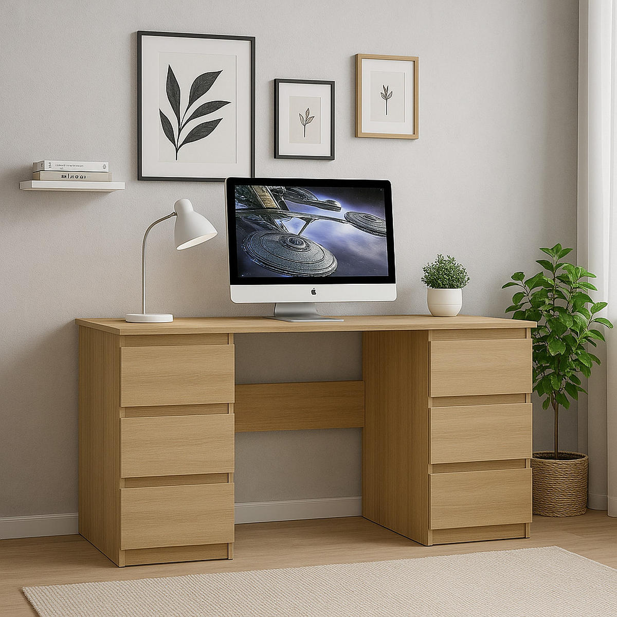 COMPUTERTISCH Bella B2 sonoma - Sonoma Eiche, Holzwerkstoff (50/127/76cm) - roe furniture