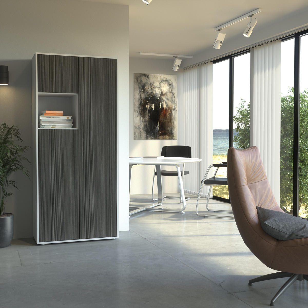 AKTENSCHRANK Amira T10 Avola Anthrazit 180/80/40 cm - Anthrazit, Holzwerkstoff (80/180/40cm) - SIMPLYFURN