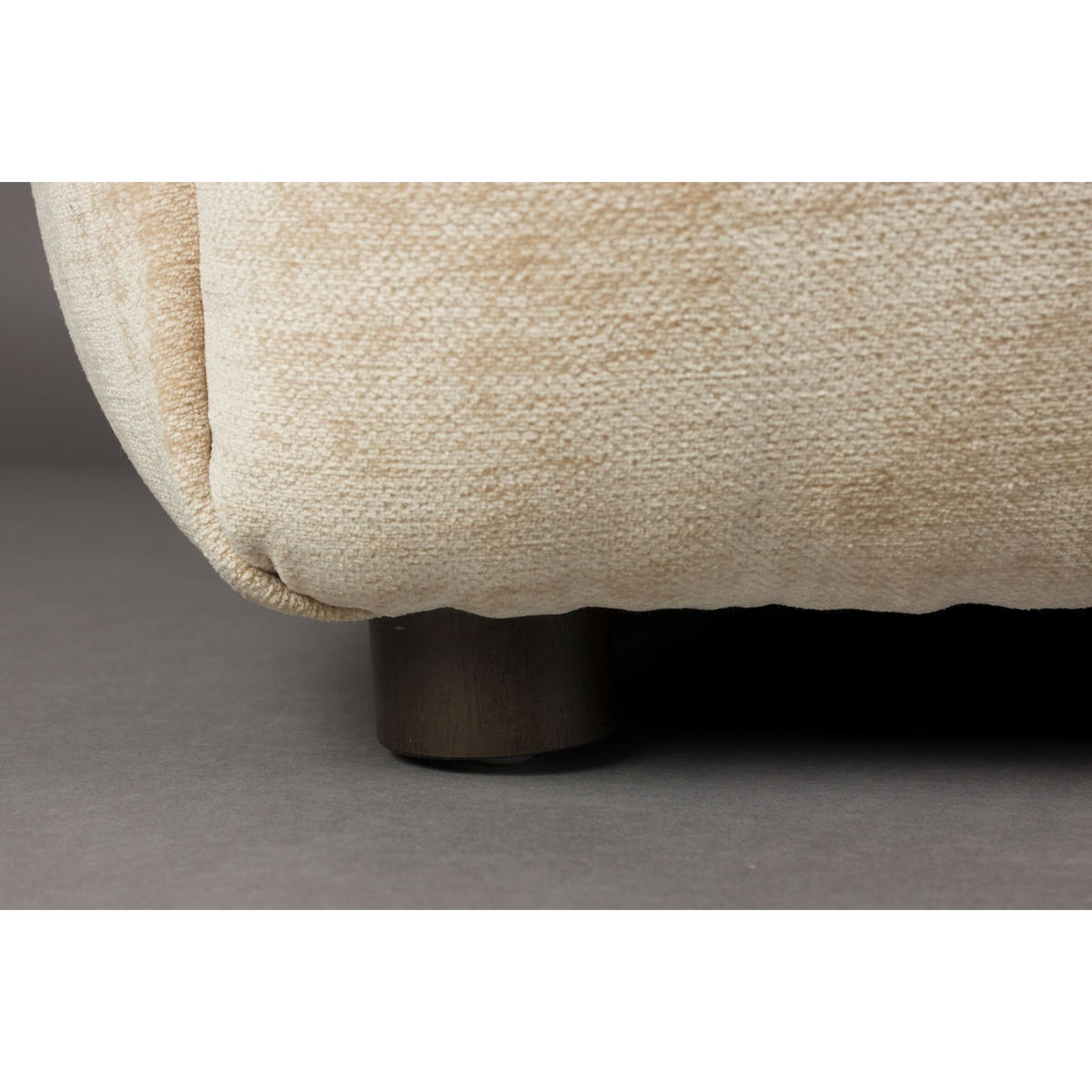 SITZHOCKER Hackman Samt Beige - Beige, Kunststoff (100/45/100cm) - Dutchbone