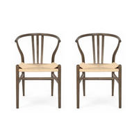STUHL-SET 2 Stück in Rattan / Eiche Räuchereiche - Braun, Holz/Papier (52/78/58cm) - Furnhouse