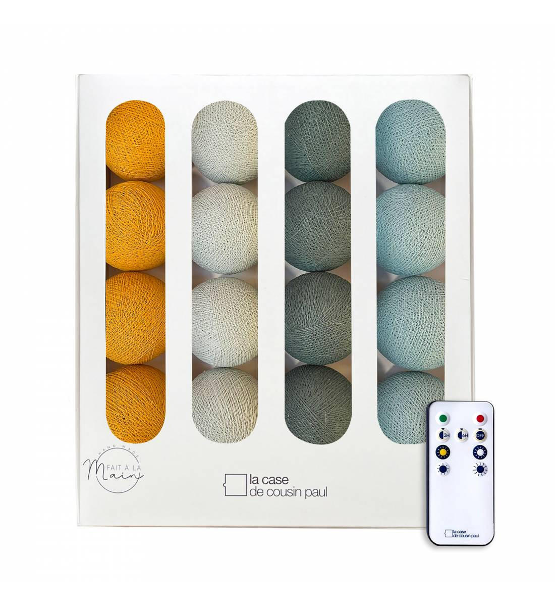LICHTERKETTE LED Boxen - Paysage - Grün blau - Salbeigrün, Textil (165cm) - La case du cousin paul