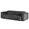 3-SITZER SOFA - Anthrazit/Schwarz, Kunststoff/Textil (251/71/102cm) - home24