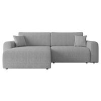 ECKSOFA Floryn L Cord - Hellgrau/Schwarz, Holz/Kunststoff (245/145cm) - MIRJAN24