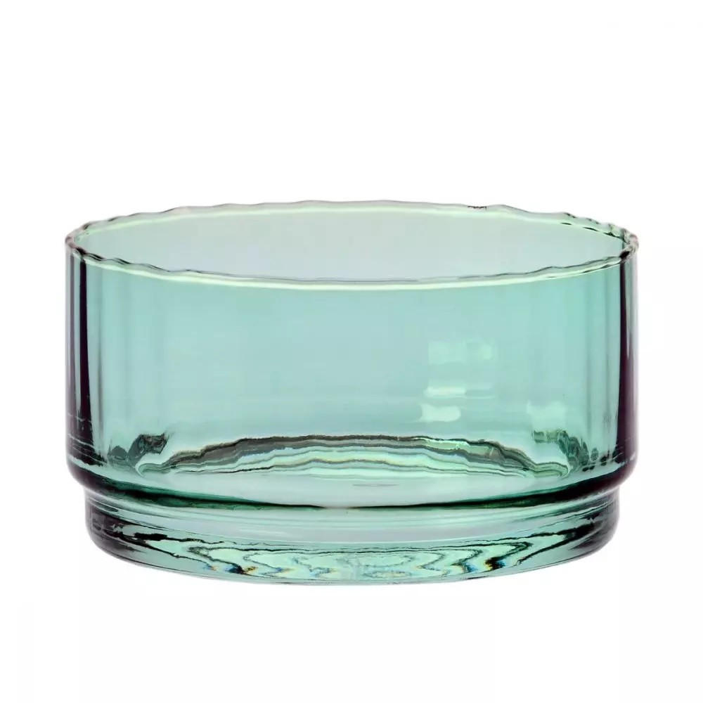 GLASSCHÜSSEL MINZ, 15 cm, Handgemacht - Mintgrün, Glas (15cm) - Krosno Glass