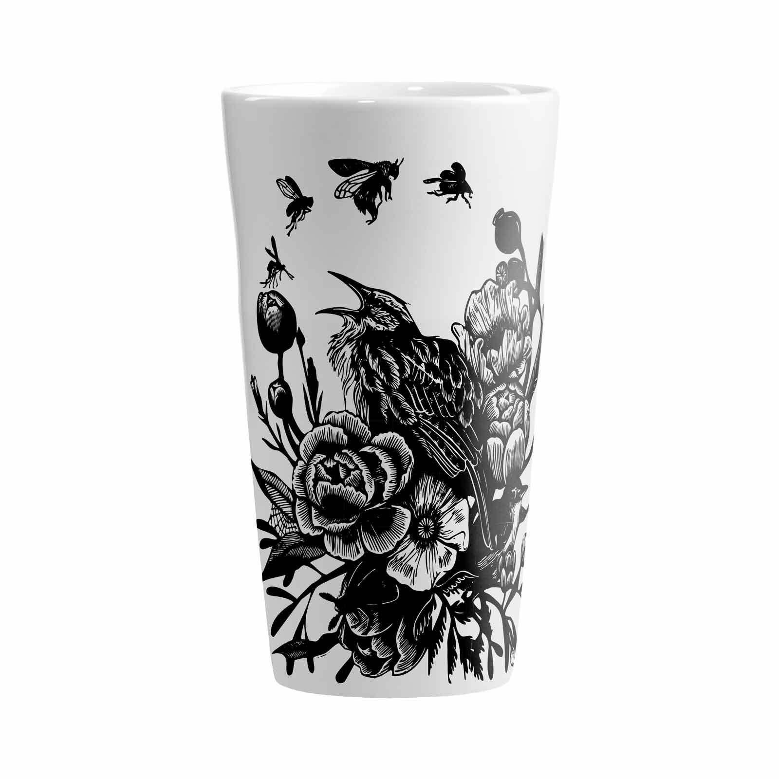 KAFFEEBECHER XL Genussklasse schwarz-weiß 525 ml - Schwarz/Weiß, Keramik (0.525L) - Ritzenhoff