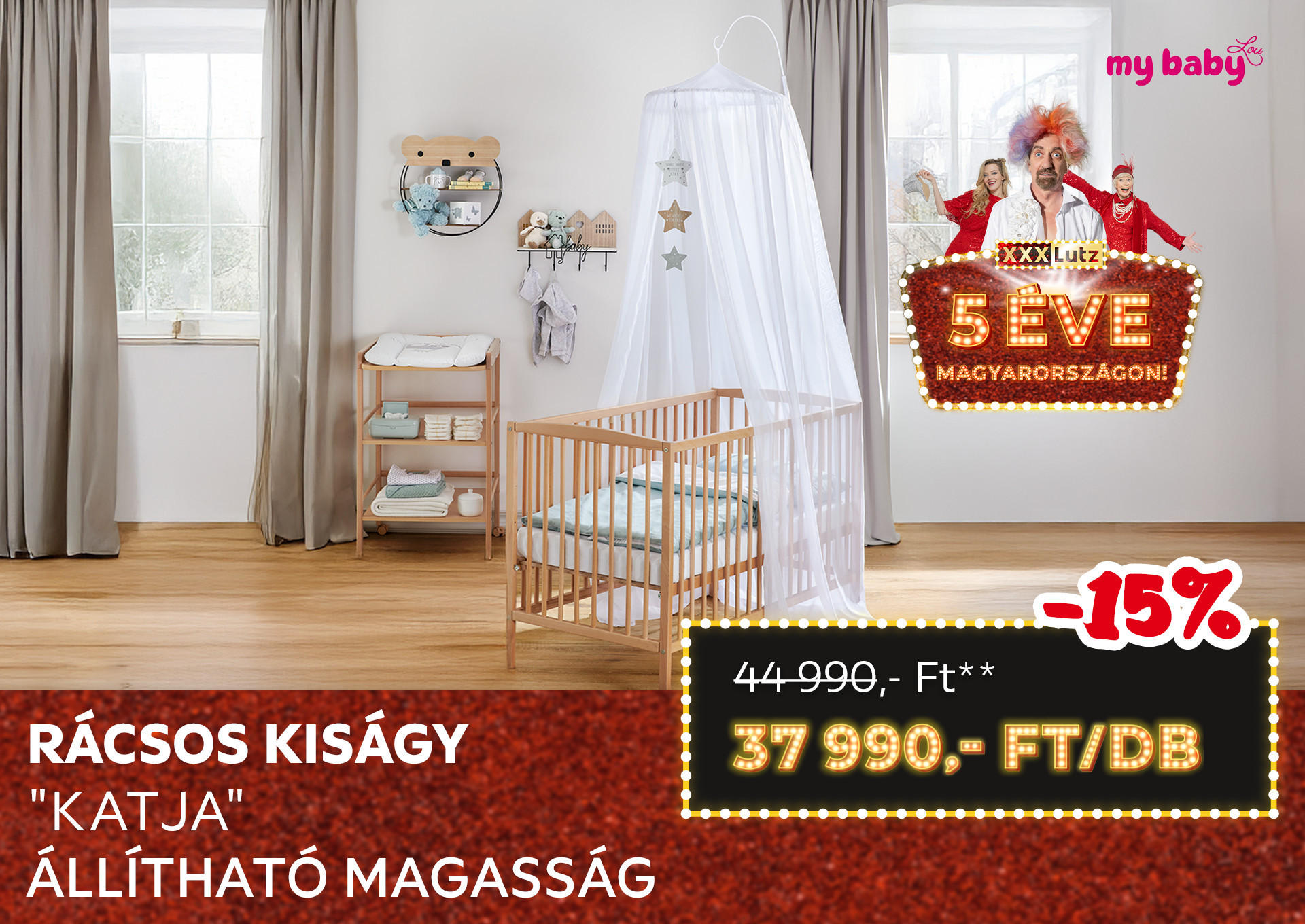 RÁCSOS KISÁGY "KATJA" Kiemelt termék 44990 Ft.- helyett 37990 Ft.-