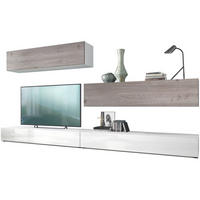 WOHNWAND Nublo Klappen in Eiche Nordic - Silbereichenfarben, Holzwerkstoff (279/147/39cm) - Vladon