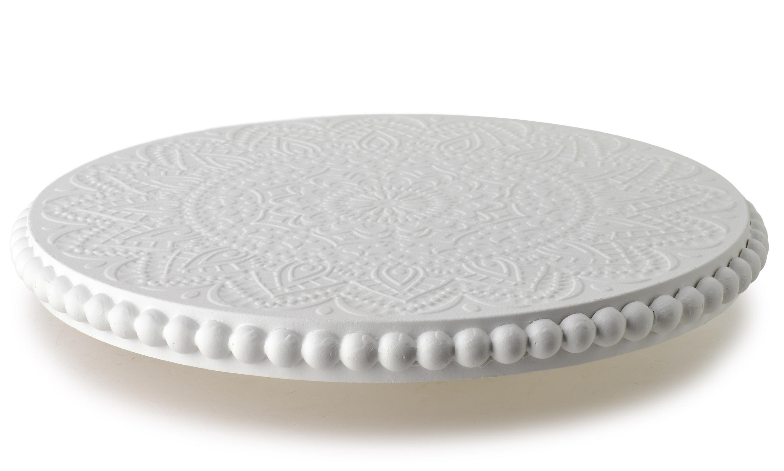 DEKOTABLETT Daz Mandala Natur 30/30/6 cm Holz - Weiß, Holz (30/6cm) - Mondex