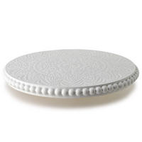 DEKOTABLETT Daz Mandala Natur 30/30/6 cm Holz - Weiß, Holz (30/6cm) - Mondex