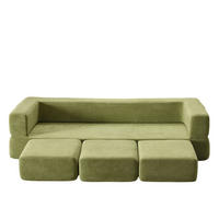 SCHLAFSOFA DE-34995 modular mit Schlaffunktion Grün - Grün, Textil (75.5/50/201cm) - ComfortXL