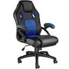 BÜROSTUHL Mike,stufenlos höhenverstellbar,schwarz/blau - Blau/Schwarz, Leder (68/114.5/69cm) - tectake