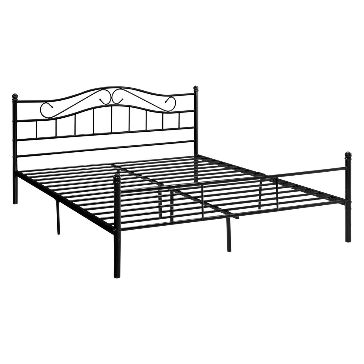 METALLBETT Florenz - Schwarz, Metall (160/200cm) - [en.casa]