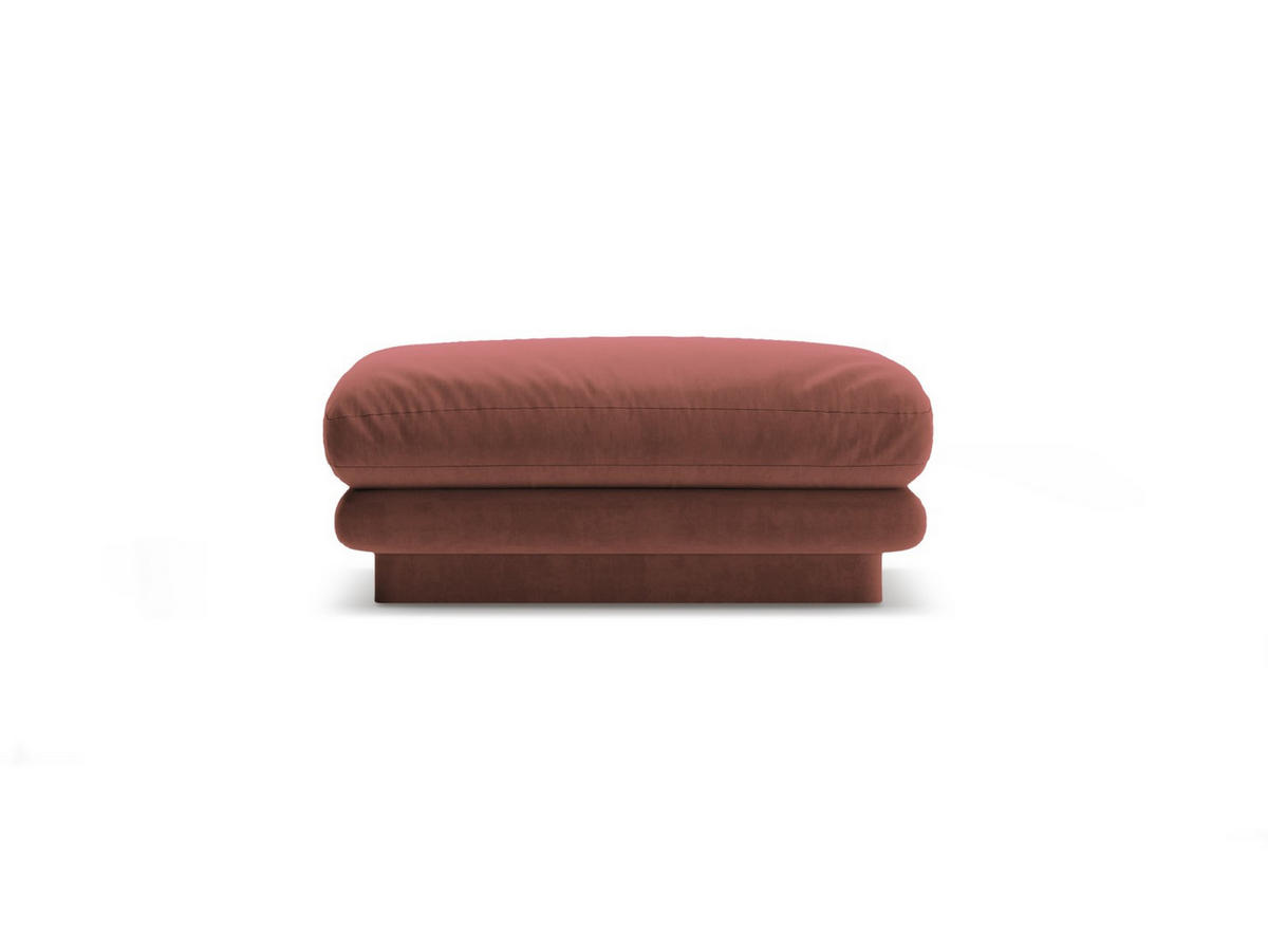 POUF Torino aus Samt cuoio - Kastanienfarben, Textil (80/41/80cm) - Micadoni