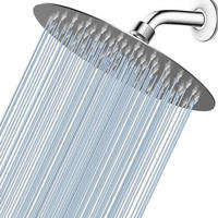 REGENBRAUSE 20 cm Gebürstetes Nickel - Silberfarben, Metall (20/12.7/20cm)