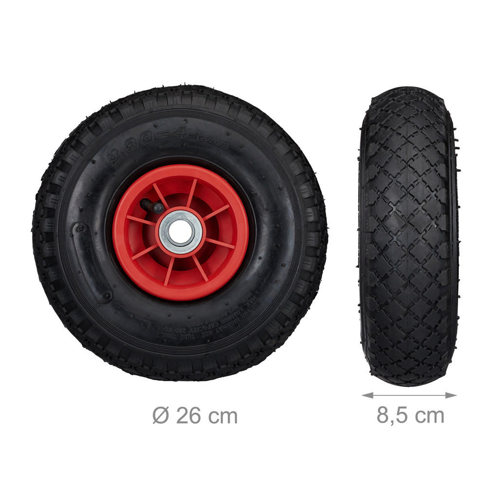 Thumbnail - Relaxdays 2Xsackkarrenrad, Mehrfarbig, Kunststoff, 26x8.5x26 cm, Gartenzubehör, Gartenpflege