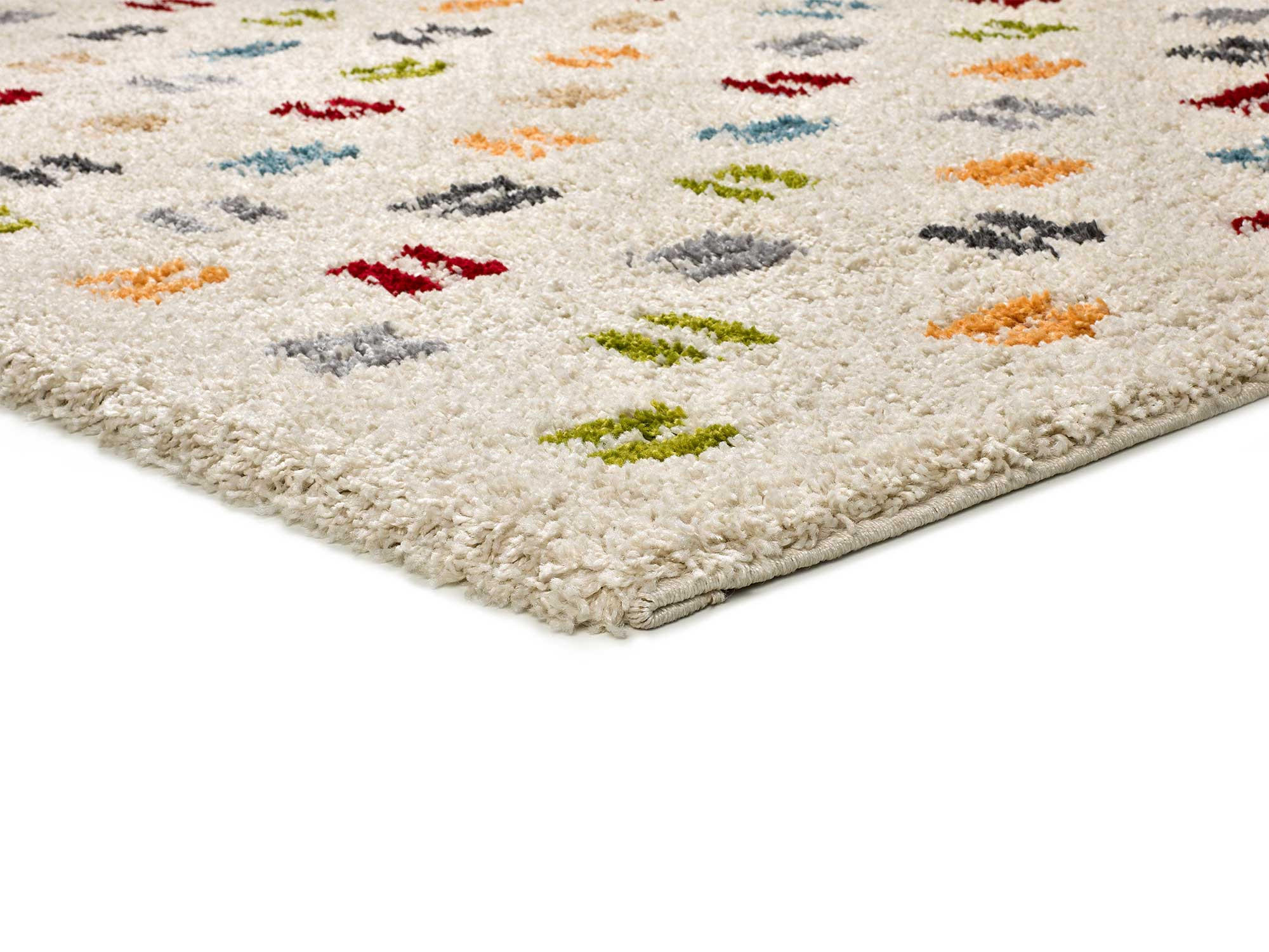 HOCHFLORTEPPICH beige und mehrfarbig Bremen 133/190 cm - Multicolor/Weiß, Naturmaterialien/Textil (133/190cm) - Atticgo