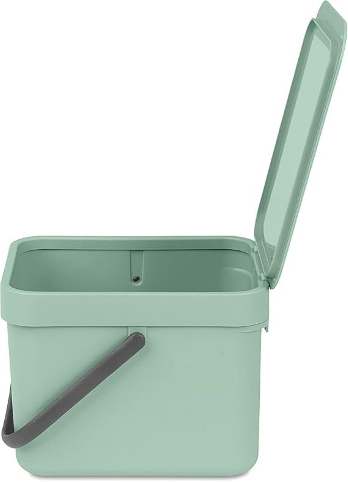 MÜLLEIMER Mit Stay Open Deckel 6 Liter 18 x 20 x 24,5 cm Kunststoff Jade - Grün, Kunststoff (20/18.1/24.5cm) - PROREGAL