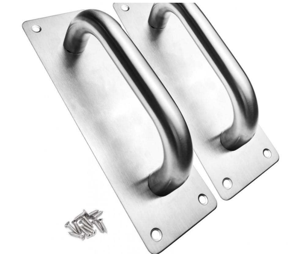 MÖBELGRIFF , für Scheunen, Sicherheitstüren , 2er-Set - Silberfarben, Metall (6.5/6.1/20cm) - BELZ