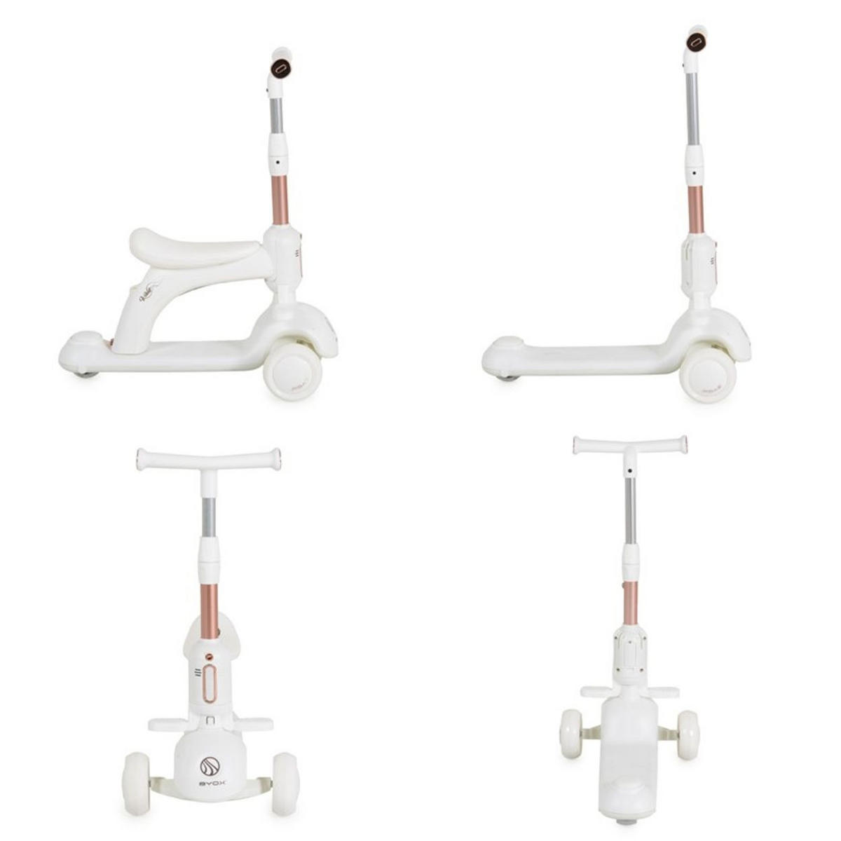 KINDERROLLER Velvet Royal 2 in 1 weiß Laufrad Musik- und Lichteffekte Fußstütze - Weiß, Kunststoff (55/31/60cm)