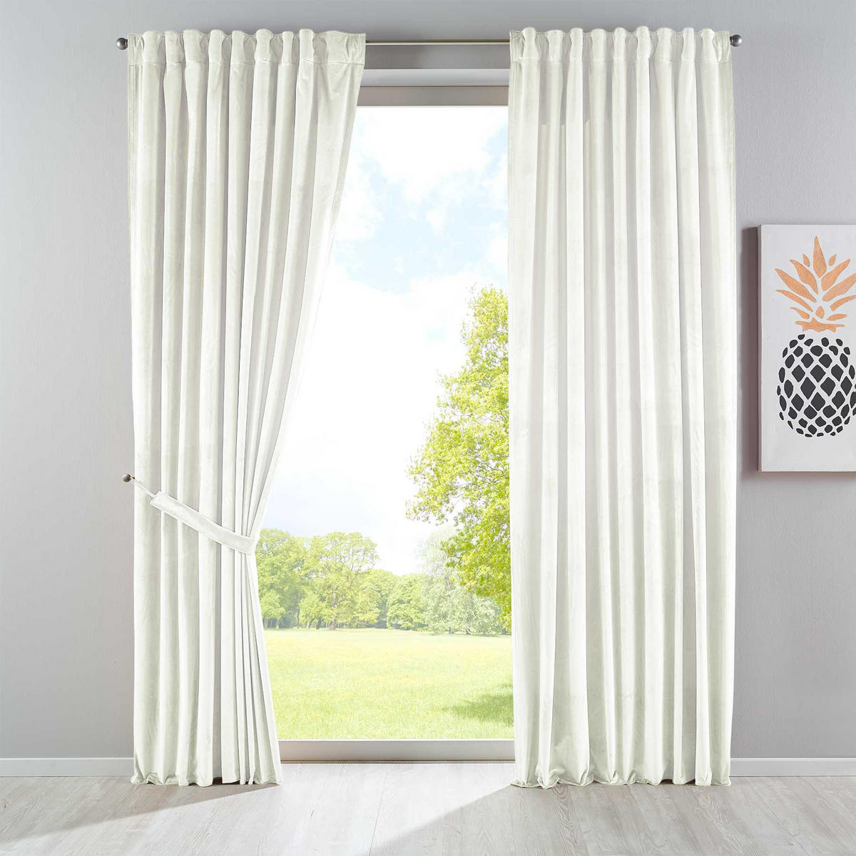 VORHANG 2ER SET MILANO HxB 280x135 cm Creme - Creme, Textil (135/280cm) - Gardinenbox