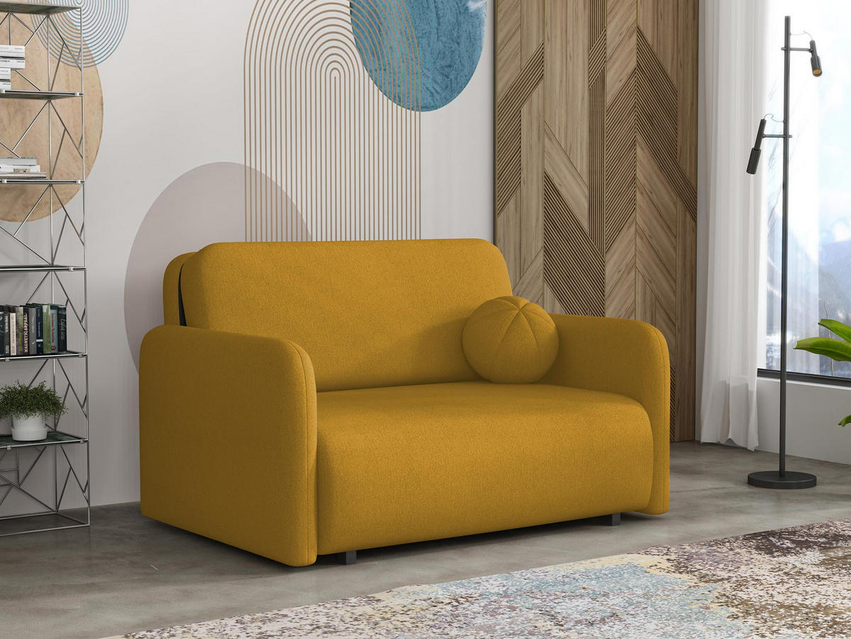 SCHLAFSOFA Viva Sun II - Gelb/Schwarz, Holz/Textil (130/85/103cm) - MIRJAN24
