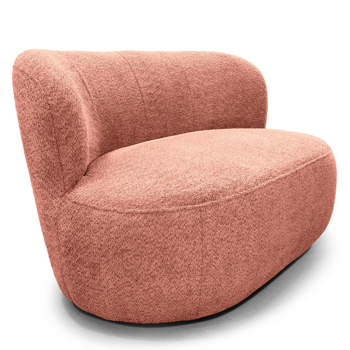 1,5-SITZER SOFA - Schwarz/Rosa, Kunststoff/Textil (134/75/84cm) - home24