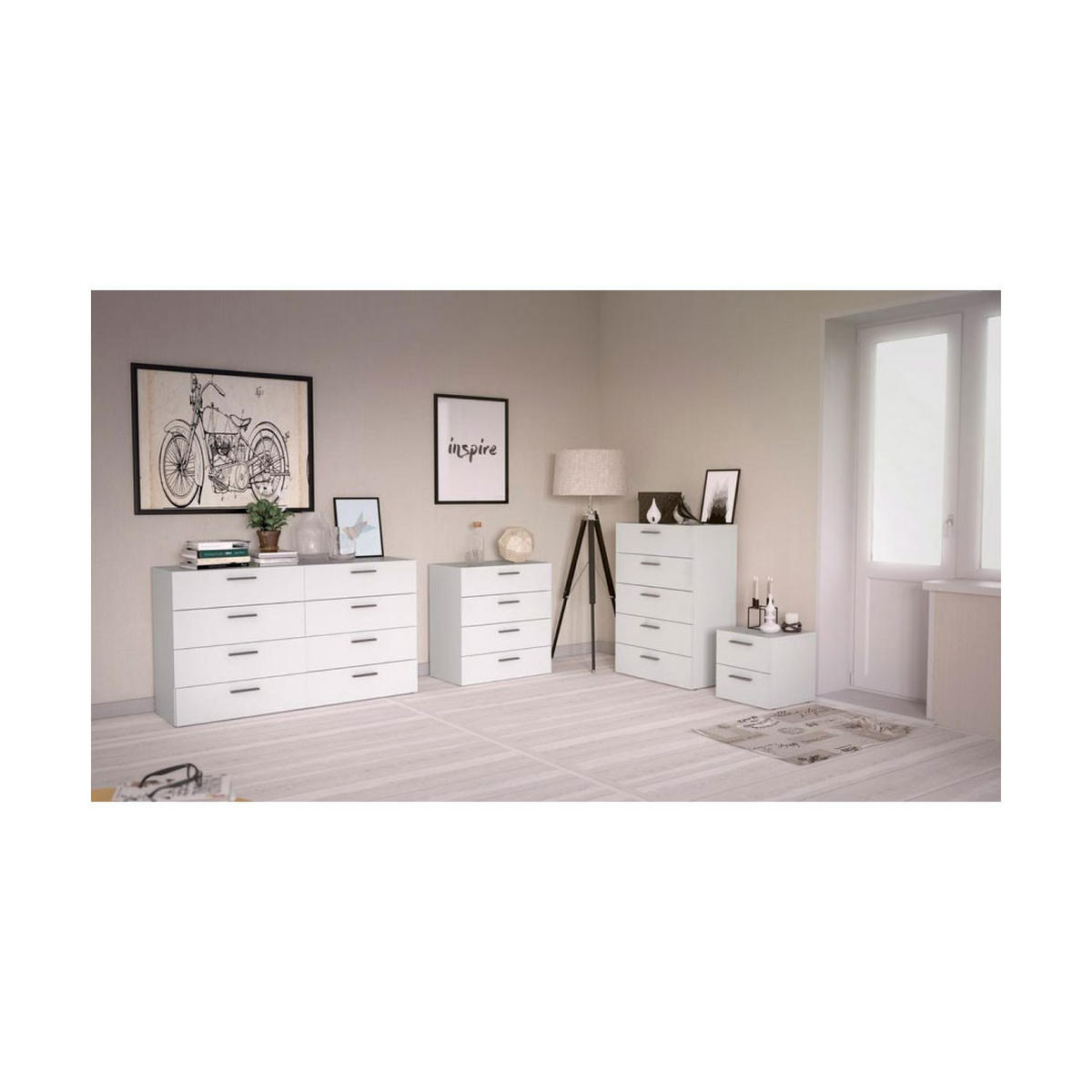 KOMMODE Weiß - Weiß, Holzwerkstoff (80/68/40cm) - ebuy24