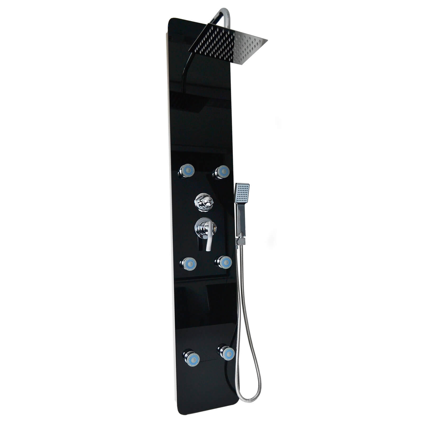 DUSCHPANEEL DIVE - Schwarz - Schwarz, Metall (25/150/9cm) - Home Deluxe