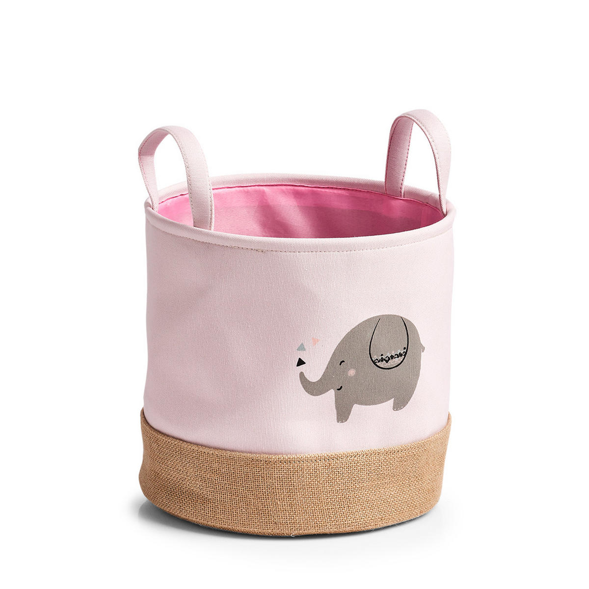 AUFBEWAHRUNGSKORB Elefant - Rosa, Jute - Ø 30cm - Rosa, Textil (30/30cm) - Zeller Present