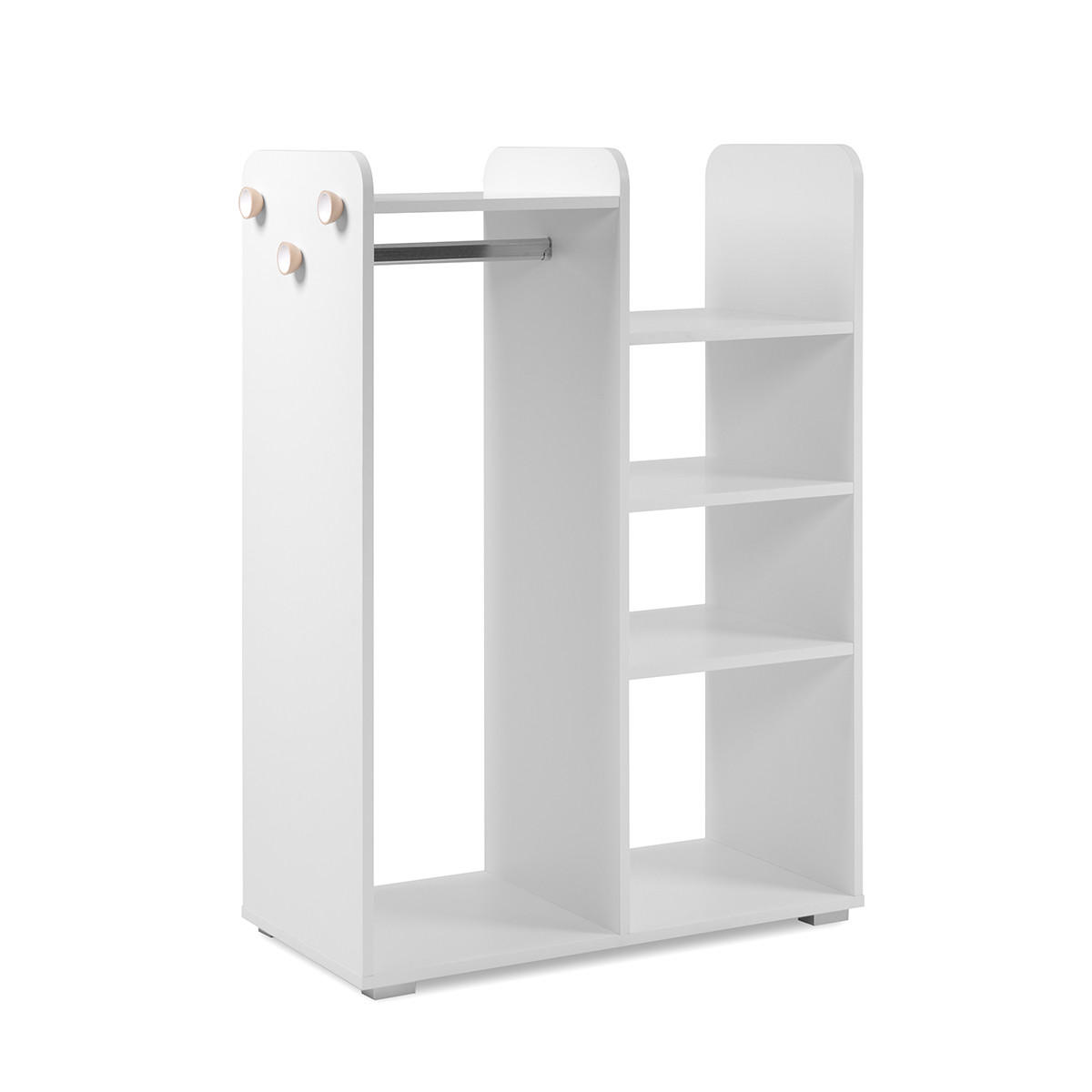 KINDERKLEIDERSCHRANK Weiß H110 cm - LALA - Weiß, Holzwerkstoff (40/110/41.5cm) - Calicosy