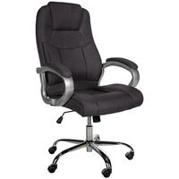 CHEFSESSEL Stoff Dunkelgrau - Chromfarben/Dunkelgrau, Textil/Metall (66/113/70cm) - CLP