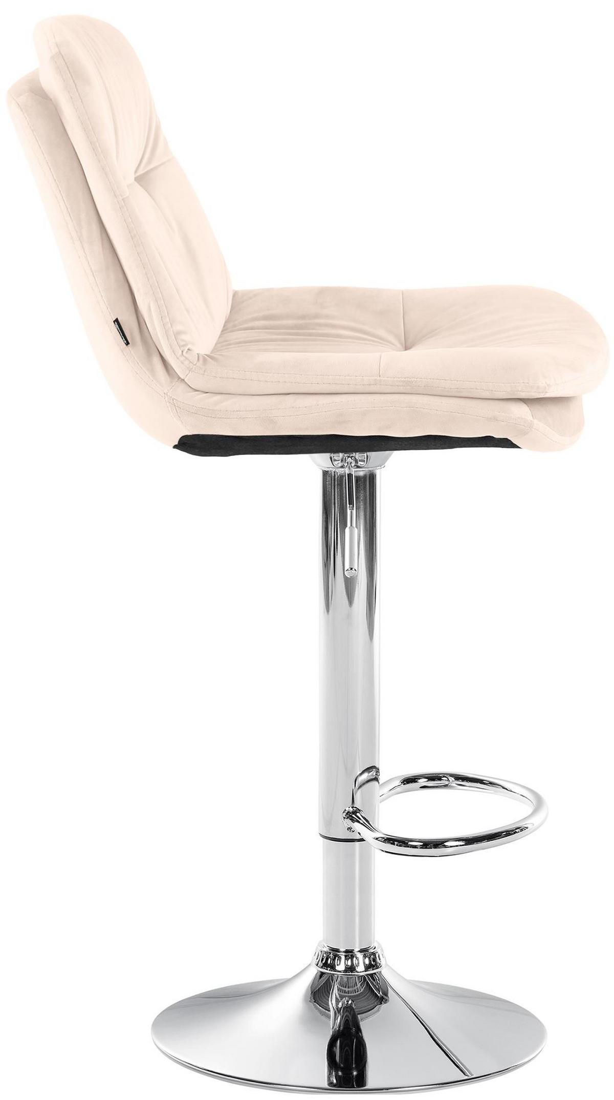 BARHOCKER Samt creme - Creme/Schwarz, Textil (46/94/54cm) - CLP