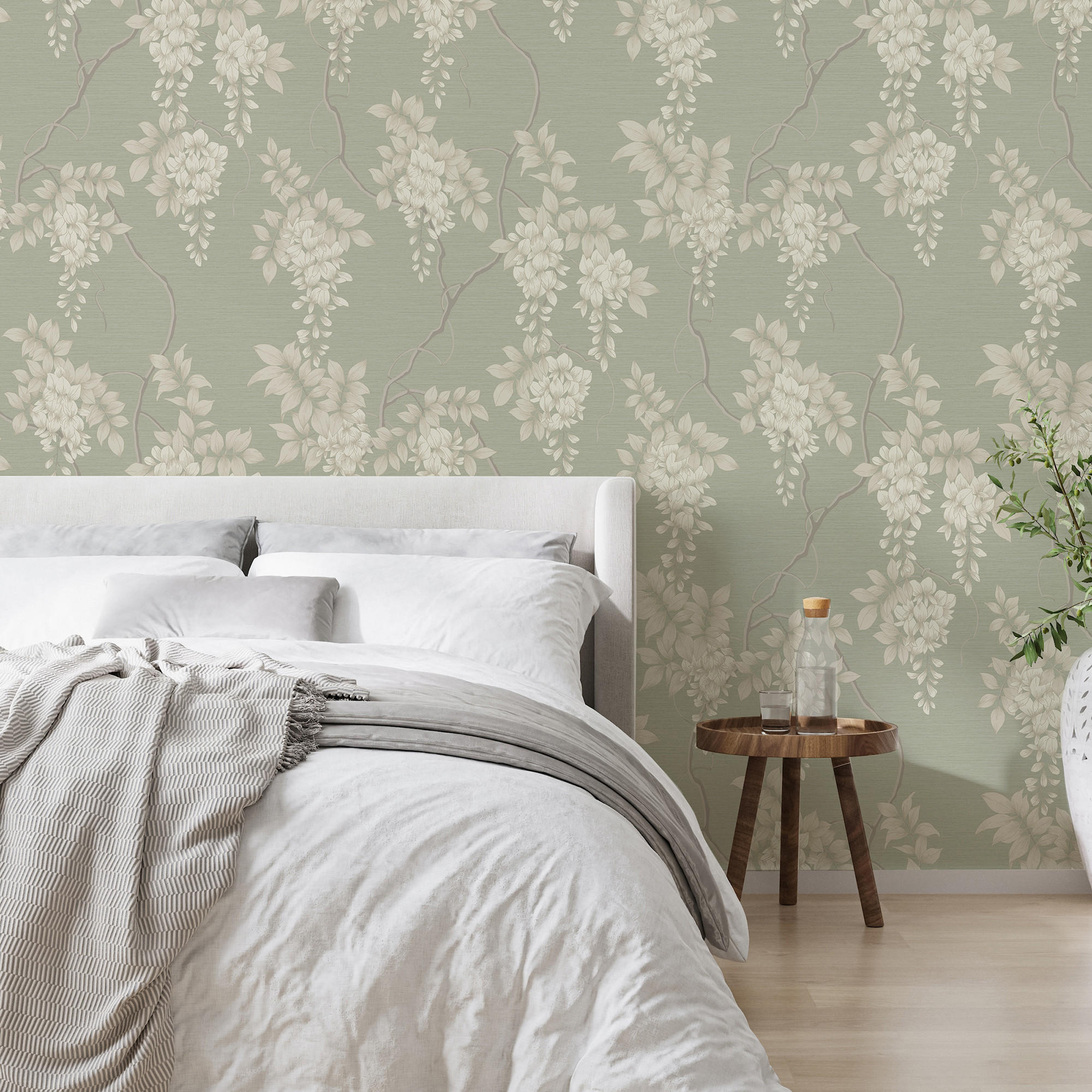 VLIESTAPETE Wisteria - Grün, Papier/Kunststoff (52/1000cm) - Superfresco Easy
