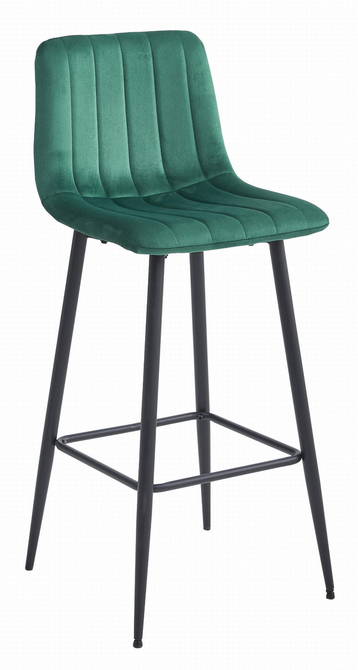 BARHOCKER 2-er Set POZZA dunkelgrüner Sitz, schwarze Basis - Dunkelgrün/Schwarz, Textil (43/104/35cm) - Valora