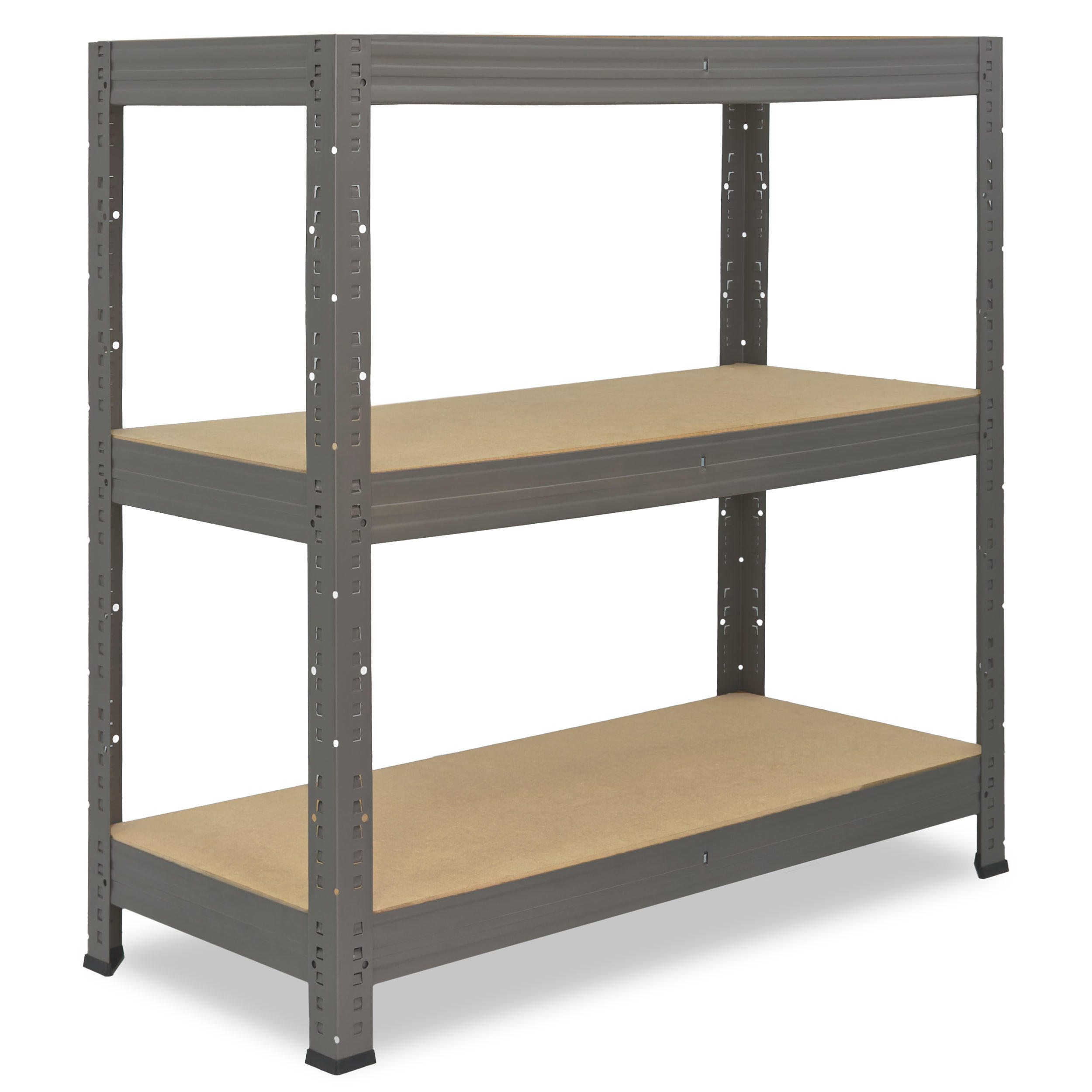 SCHWERLASTREGAL PRO 90x75x50 cm in grau mit 3 Böden und 200 kg Traglast pro Boden - Grau, Metall (75/90/50cm) - shelfplaza