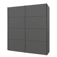 SCHWEBETÜRENSCHRANK - Graphitfarben, Holzwerkstoff (225/236/69cm) - home24