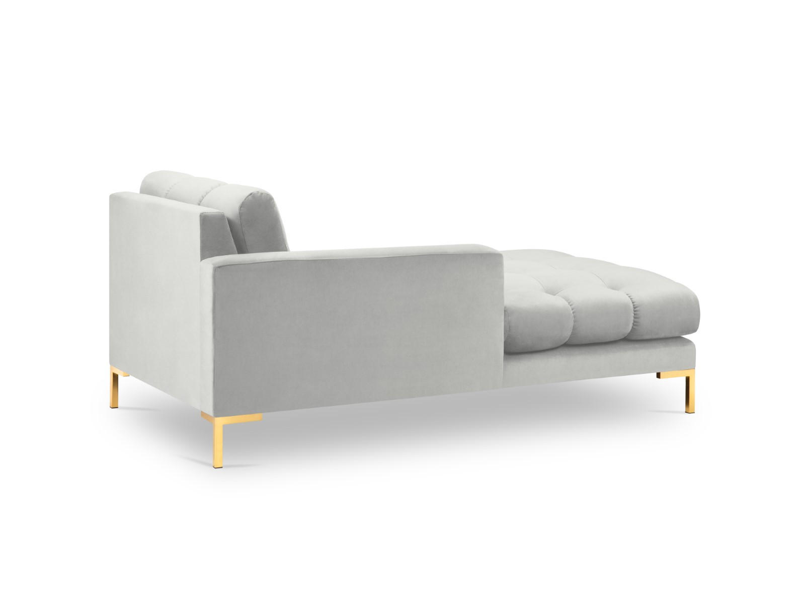 CHAISELONGUE links Mamaia aus Samt silber - Silberfarben, Textil (102/75/185cm) - Micadoni