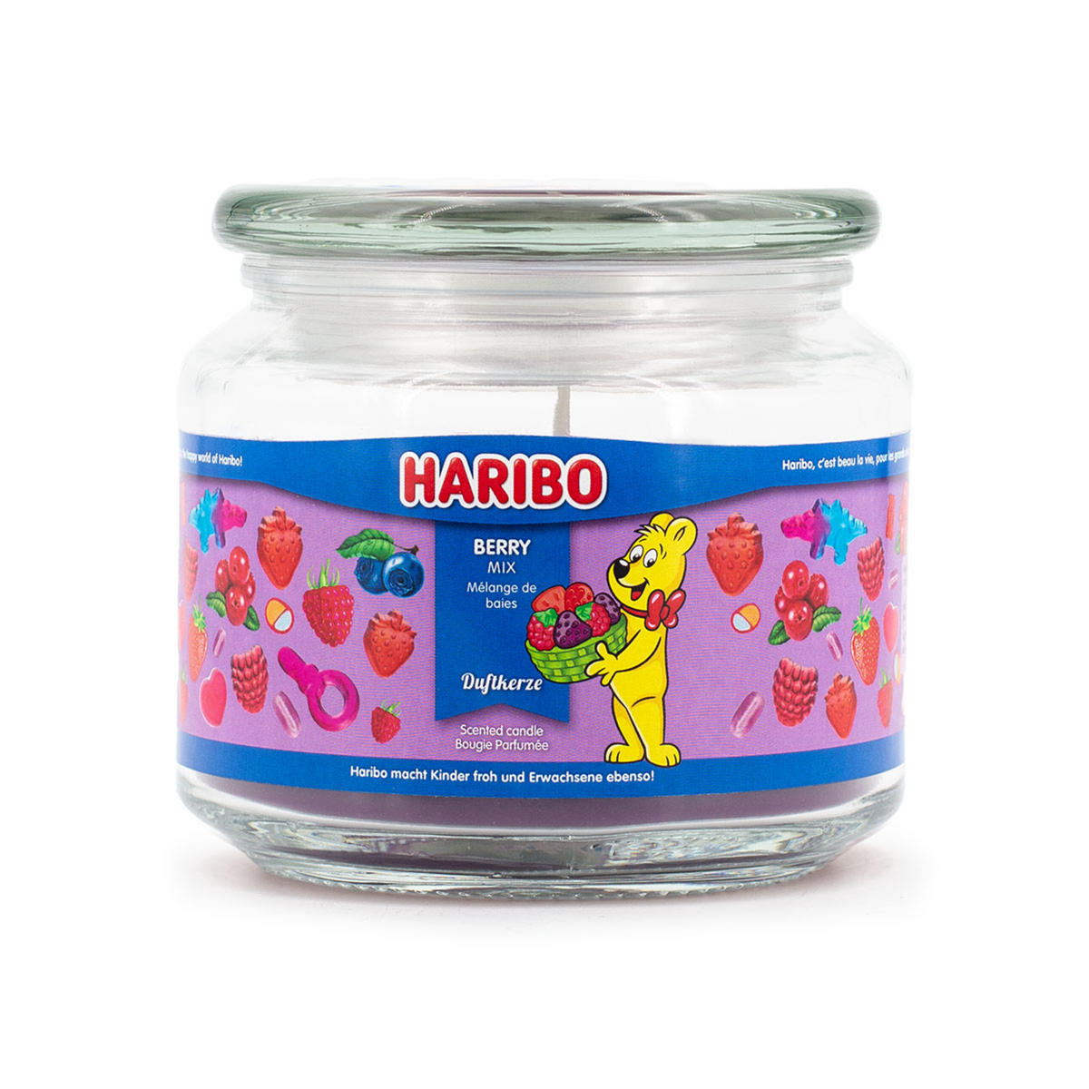 HARIBO™ Duftkerze - Lila, Naturmaterialien/Glas (9.5cm)