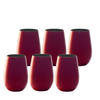BECHER Elements Rot-Schwarz 465 ml 6er Set - Dunkelrot, Glas (0.465L) - Stölzle Lausitz