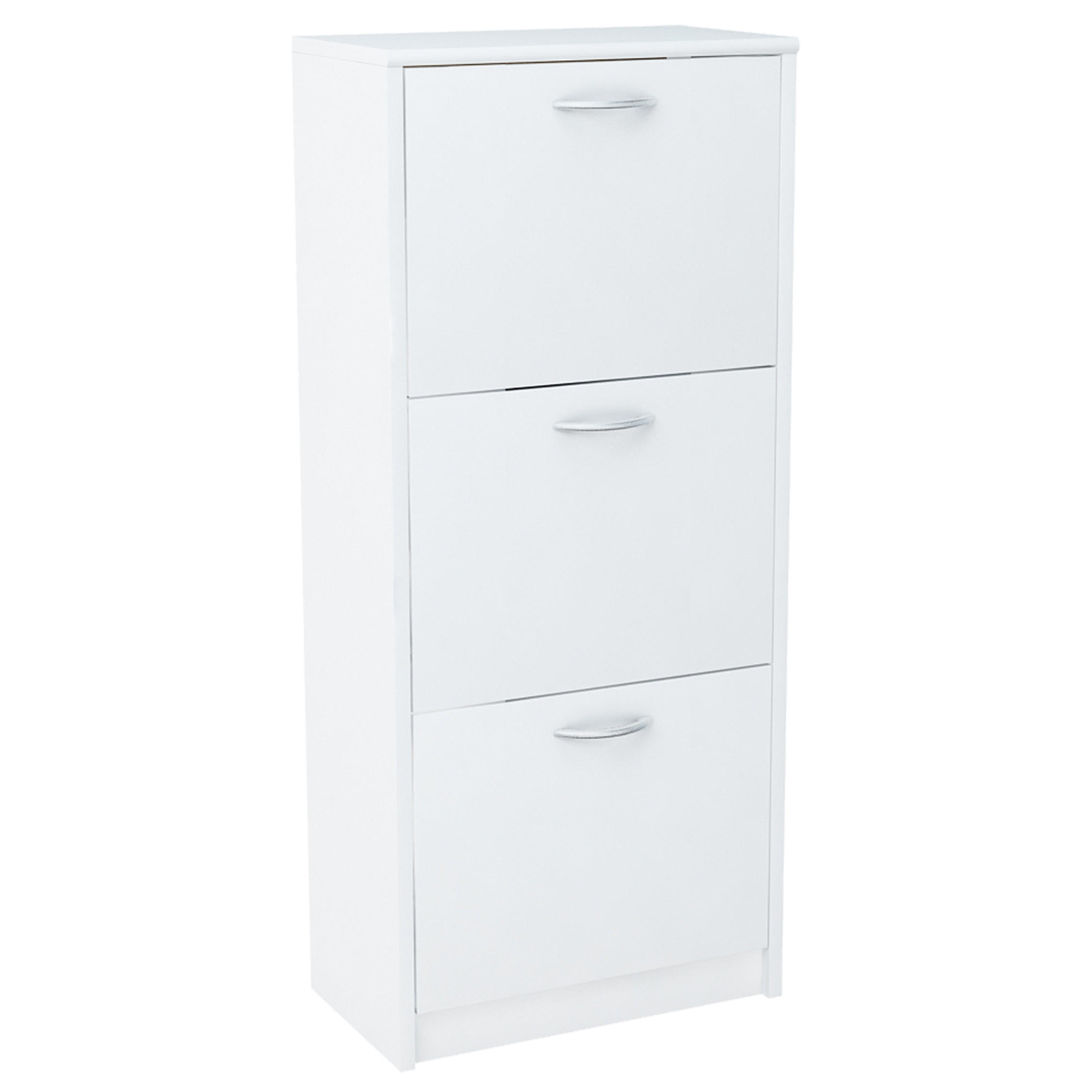 SCHUHSCHRANK mit 3 Fächern in Weiß - Weiß, Holzwerkstoff (50/116/28cm) - Home Collective