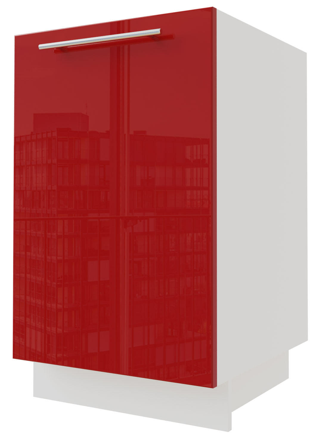 Feldmann-Wohnen Unterschrank Rot, Weiß 50x82x50 cm