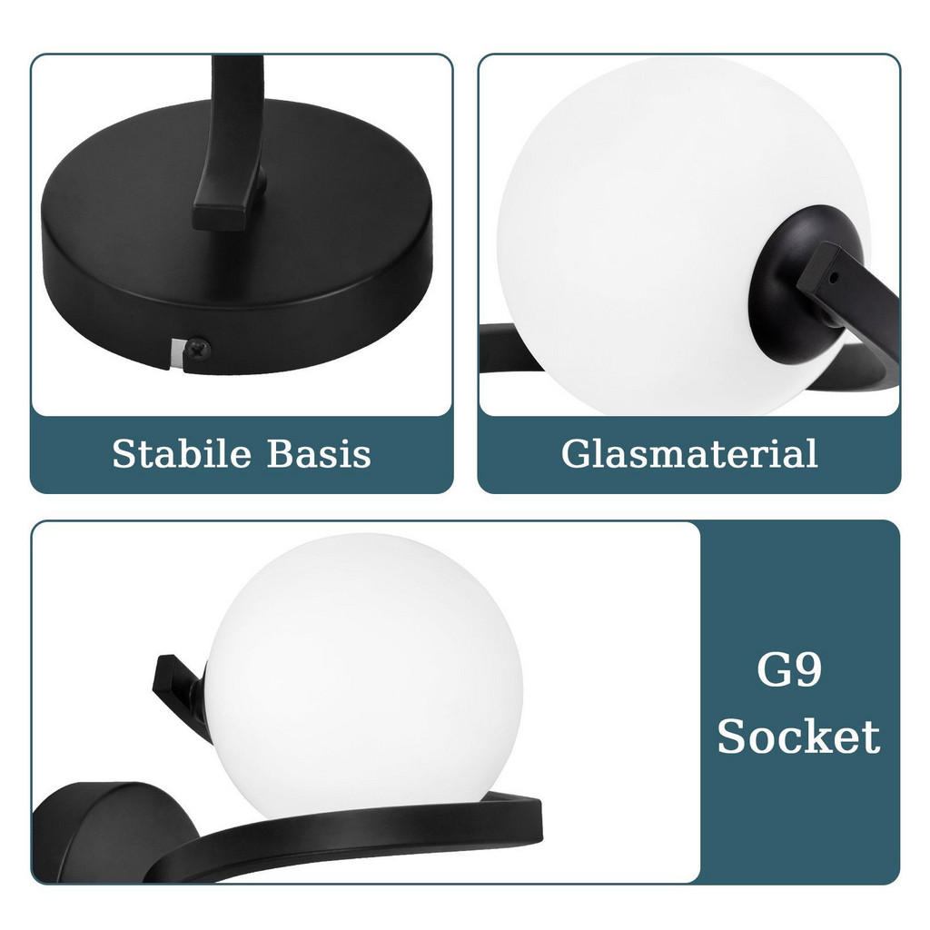Thumbnail - Nettlife Wandleuchte, Schwarz, Metall, G9, 10x18x21 cm, Lampen & Leuchten, Innenbeleuchtung, Wandleuchten