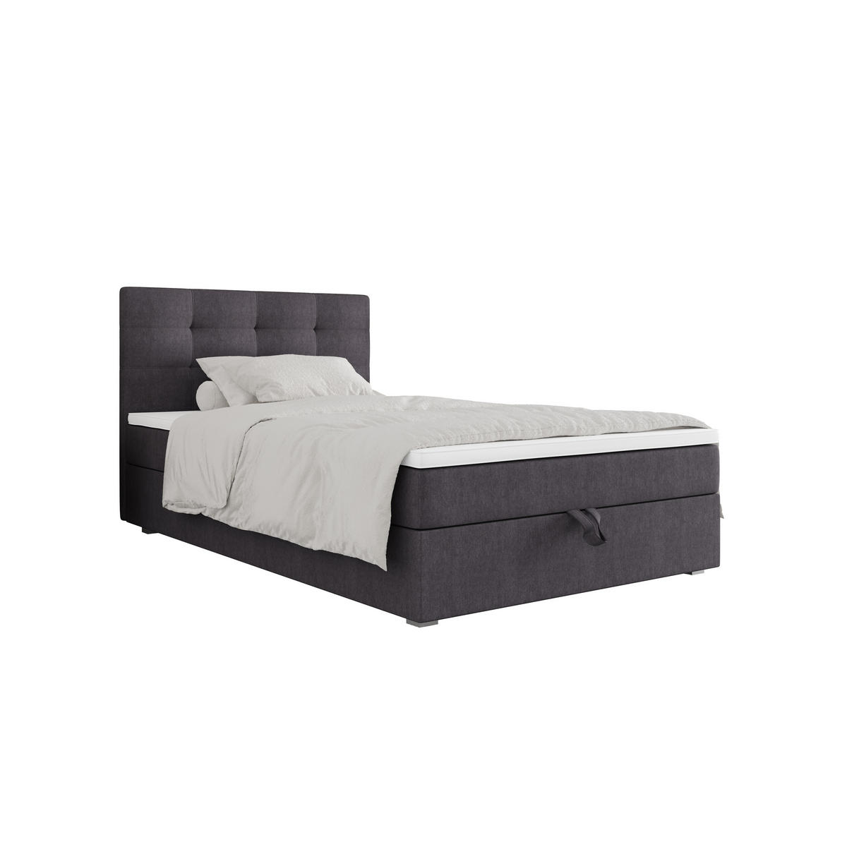 BOXBETT FADO 2 90x200, mit Matratze H3 und Topper, Cosmic 97 - Grau, Holz/Kunststoff (90/200cm) - Bedante